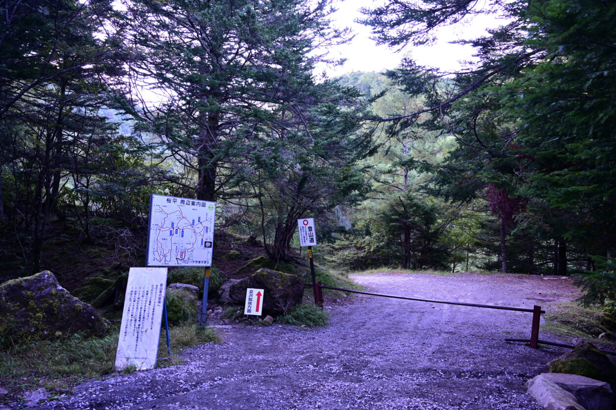 桜平登山道入り口